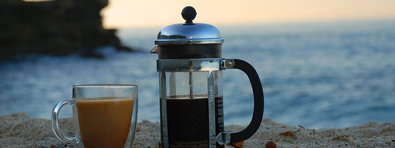 Coffee on beach Laguna Beach
