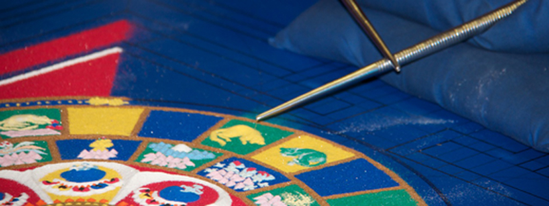 Tibetan Monks Begin “Buddhist Healing” Sand Mandala