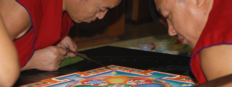 Buddhist Monks Return to Create Sand Mandala