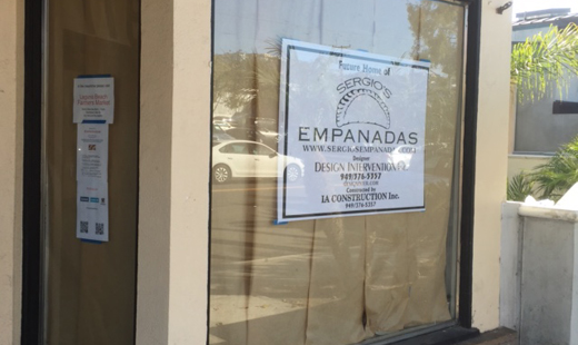 Sergio's Empanadas Laguna Beach coming soon