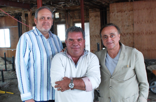 The architects of Taverna Restaurant's success - from left, Robert Clayton, Bruce Russo, and Founder Alberto Lombardi