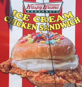 Krispy Kream Ice cream chicken sandwich