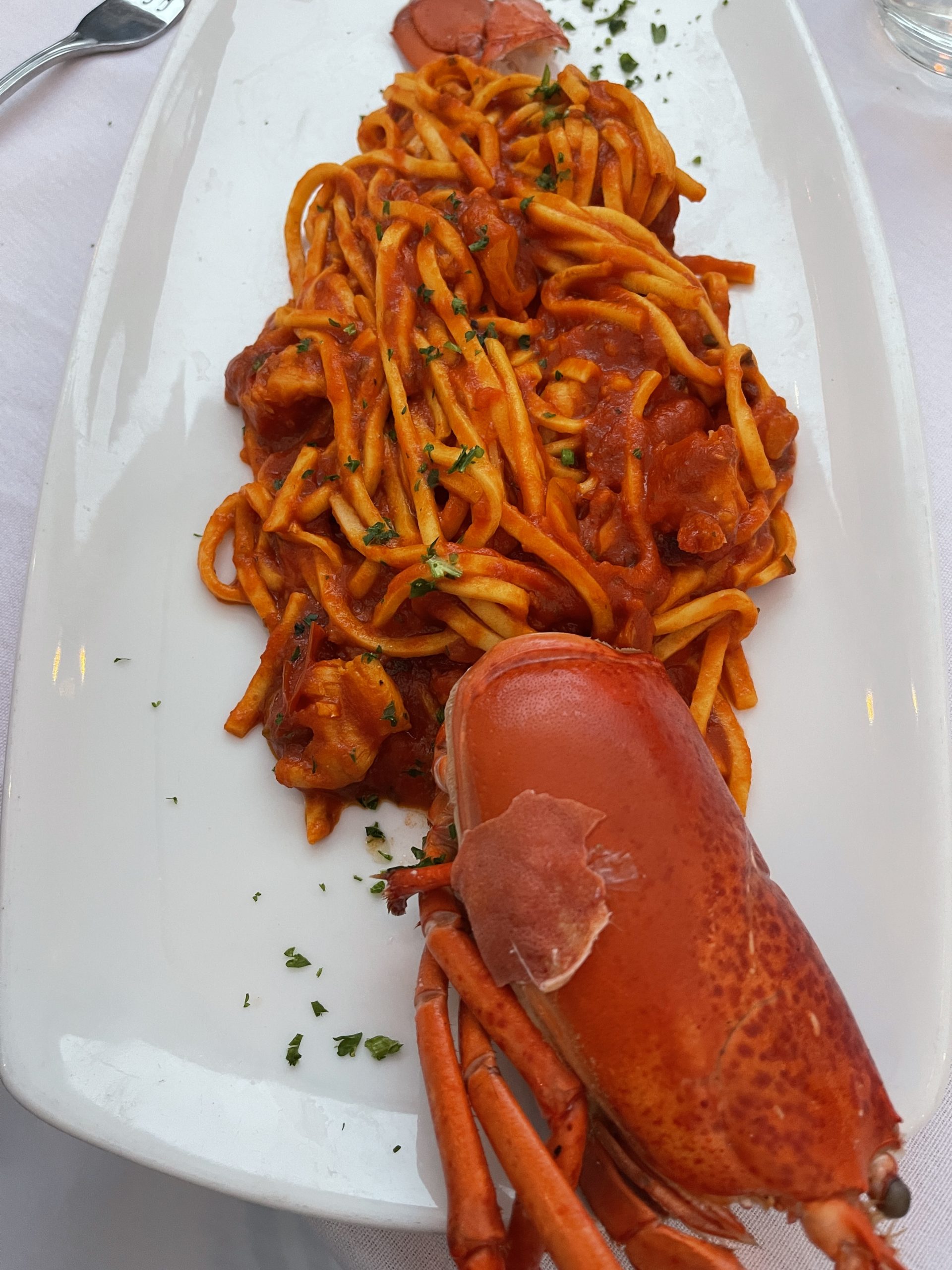 Oliver's - lobster pasta - Laguna Beach